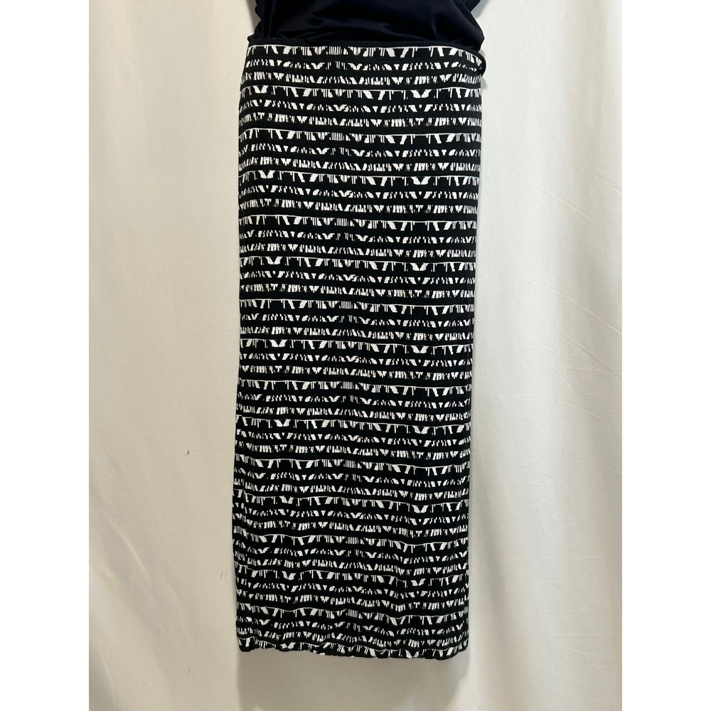 Bisou Bisou Michele Bohbot Black White‎ Geometric Maxi Skirt - Size M